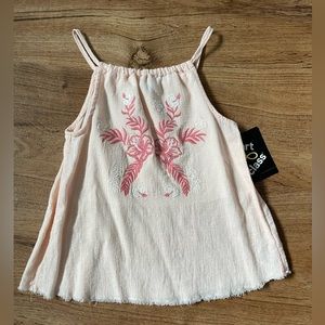 NWT Art Class Little Girls Floral Embroidered Tank 4T